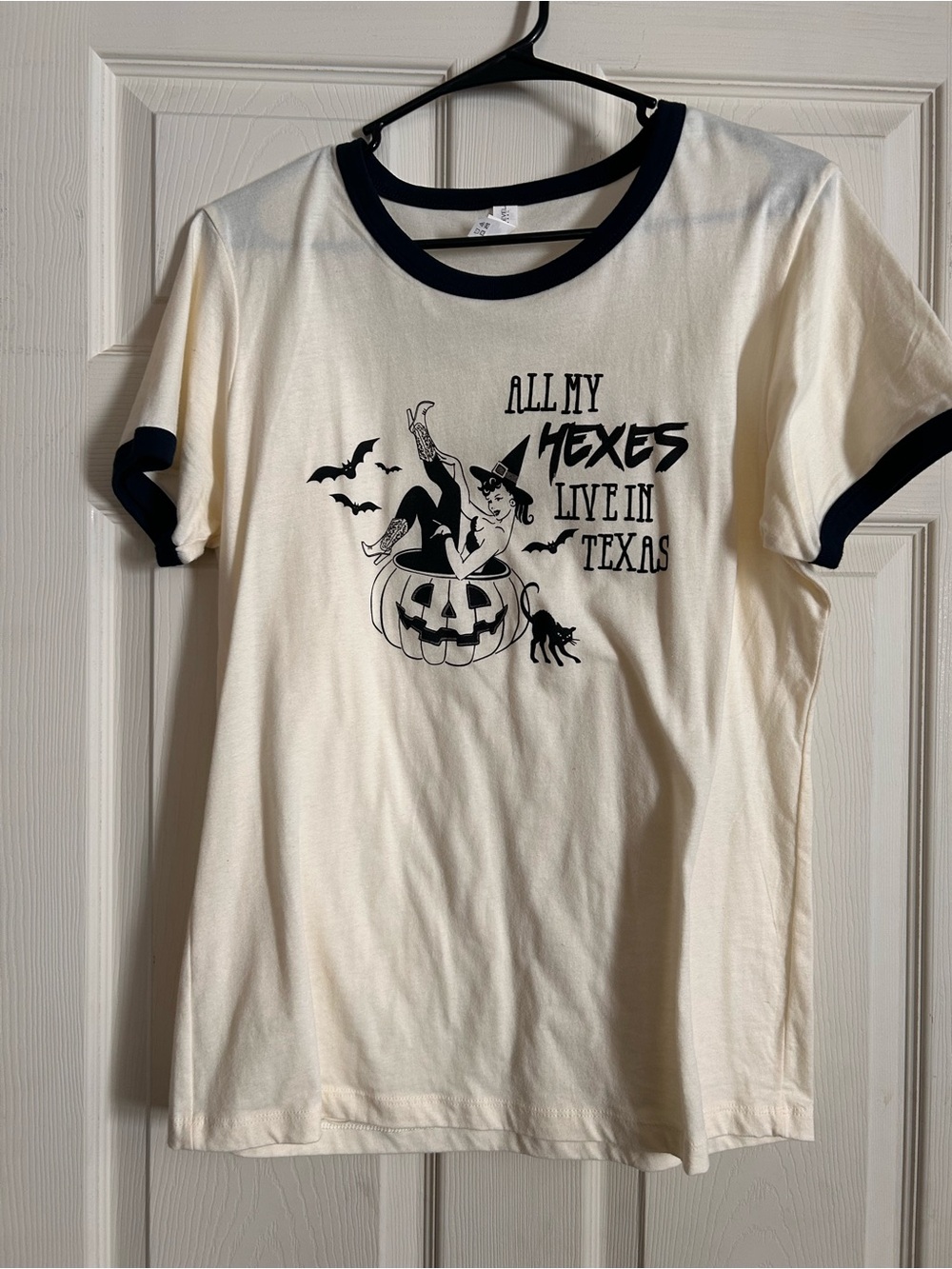 Unique Vintage Halloween Ringer Tee - All My Hexes Live in Texas